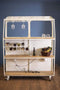 Cabinets Bar Cabinet - 12.5" X 53.5" X 68.5" Yellow and White Peace Van Wine Bar HomeRoots