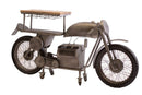 Cabinets Bar Cabinet - 14.5" X 79" X 39.5" Silver Motorcycle Bar HomeRoots