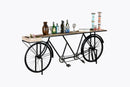 Cabinets Bar Cabinet - 14" X 88" X 33.5" Black Tandem Bicycle Bar HomeRoots