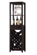 Cabinets Bar Cabinet - 15" X 19" X 69" Wenge Wood Wine Cabinet HomeRoots