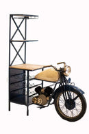 Cabinets Bar Cabinet - 20.5" X 58" X 71" Blue Half-Bike Bar HomeRoots