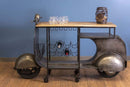 Cabinets Bar Cabinet - 24" X 69" X 40.5" Silver Scooter Bar HomeRoots