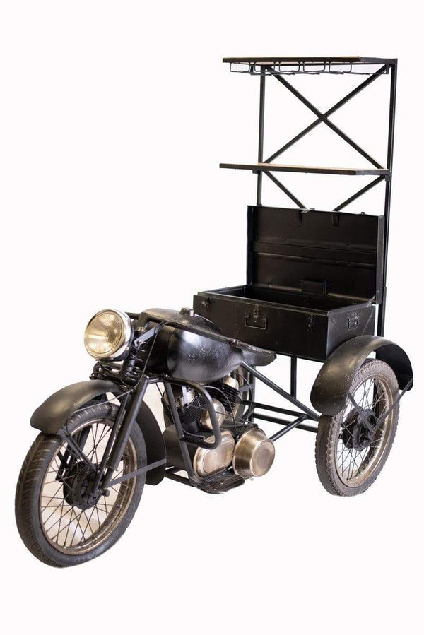 Cabinets Bar Cabinet - 42" X 72" X 70" Black Tri-Motorcycle Bar HomeRoots