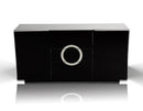 Cabinets Black Buffet Cabinet - 33" Black Lacquer MDF Buffet with 2 Doors and 3 Drawers HomeRoots