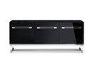 Cabinets Black Buffet Cabinet - 79" X 18" X 34" Black Stainless Steel Buffet HomeRoots