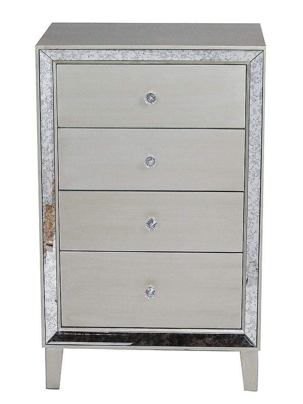Cabinets Buffet Cabinet - 23" X 16" X 37'.25" Champagne MDF, Wood, Mirrored Glass Accent Cabinet with Drawers and Mirrored Glass HomeRoots