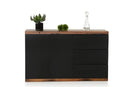 Cabinets Buffet Cabinet - 34" Black MDF and Ship Wood Buffet HomeRoots