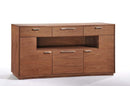 Cabinets Buffet Cabinet - 34" Walnut Veneer and MDF Buffet HomeRoots