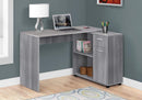Cabinets Cabinet - 29.5" Grey Particle Board and Laminate Computer Desk with a Storage Cabinet HomeRoots