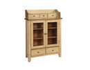 Cabinets Cabinet - 38" X 16" X 54" Two Tone Hardwood Display Cabinet HomeRoots