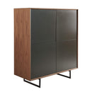 Cabinets Cabinet - 43.35" X 17.72" X 49.26" Dark Gray American walnut veneered MDF Cabinet HomeRoots