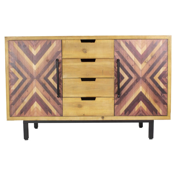 Cabinets Cabinet - 47'.25" X 15'.75" X 30" Brown MDF Contemporary Wooden Sideboard Cabinet HomeRoots