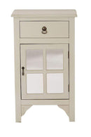 Cabinets Corner Cabinet - 18" X 13" X 30" Light Sage MDF, Wood, Mirrored Glass Cabinet with a Drawer and a Door HomeRoots