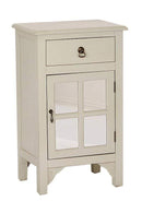 Cabinets Corner Cabinet - 18" X 13" X 30" Light Sage MDF, Wood, Mirrored Glass Cabinet with a Drawer and a Door HomeRoots