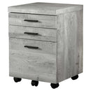 Cabinets Drawer Cabinet - 25.25" Grey Particle Board and MDF Filing Cabinet with 3 Drawers HomeRoots