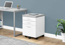 Cabinets Drawer Cabinet - 25.25" White Particle Board and MDF Filing Cabinet with 3 Drawers HomeRoots