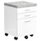Cabinets Drawer Cabinet - 25.25" White Particle Board and MDF Filing Cabinet with 3 Drawers HomeRoots