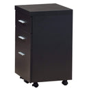 Cabinets Drawer Cabinet - 26.75" Cappuccino Particle Board and Hollow Core Filing Cabinet with 3 Drawers HomeRoots