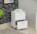 Cabinets Filing Cabinets - 27.6" White Composite Solid Wood File Cabinet with Two Drawers HomeRoots