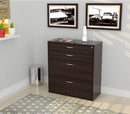Cabinets Filing Cabinets - 38.7" Espresso Melamine and Engineered Wood Filing Cabinet with 4 Drawers HomeRoots