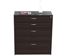 Cabinets Filing Cabinets - 38.7" Espresso Melamine and Engineered Wood Filing Cabinet with 4 Drawers HomeRoots