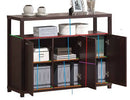 Cabinets Filing Cabinets - 47" X 15" X 35" Espresso Hill Cabinet with 3 Doors HomeRoots