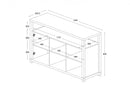 Cabinets Filing Cabinets - 47" X 15" X 35" Espresso Hill Cabinet with 3 Doors HomeRoots