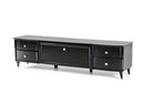 Cabinets Glass Cabinet - 22" Black Crocodile Lacquer Glass TV Cabinet HomeRoots