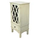 Cabinets Glass Door Cabinet - 18" X 13" X 36" Light Sage MDF, Wood, Clear Glass Accent Cabinet with a Door and a Drawer HomeRoots
