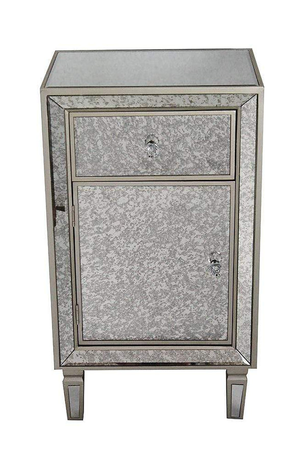 Cabinets Ikea Cabinets - 17'.7" X 13" X 31'.5" Champagne MDF, Wood, Mirrored Glass Accent Cabinet with a Drawer and Door and Mirror Trim HomeRoots