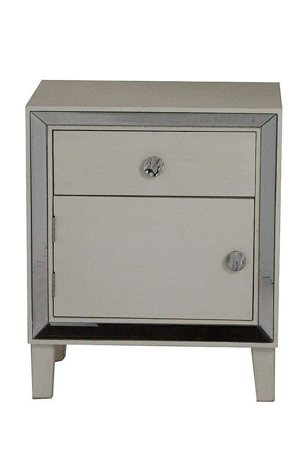 Cabinets Ikea Cabinets - 19'.7" X 13" X 23'.5" Antique White MDF, Wood, Mirrored Glass Accent Cabinet with a Door and Drawer and Mirrored Glass HomeRoots