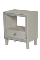 Cabinets Ikea Cabinets - 19'.7" X 13" X 23'.5" Antique White MDF, Wood, Mirrored Glass Accent Cabinet with a Drawer and n Open Shelf and an Mirrored Frame HomeRoots