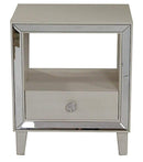 Cabinets Ikea Cabinets - 19'.7" X 13" X 23'.5" Antique White MDF, Wood, Mirrored Glass Accent Cabinet with a Drawer and n Open Shelf and an Mirrored Frame HomeRoots