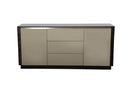 Cabinets Kitchen Buffet Cabinet - 33" Oak and Grey Gloss Veneer and MDF Buffet HomeRoots