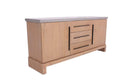 Cabinets Kitchen Buffet Cabinet - 34" Concrete and Solid Acacia Wood Buffet HomeRoots
