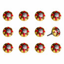 Cabinets Kitchen Cabinet Knobs 1.5" x 1.5" x 1.5" Ceramic/Metal Multicolor 12 Pack Knob 8131 HomeRoots