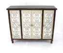 Cabinets Kitchen Cabinets - 12" x 42" x 37" Brown & Silver, 4 Door, Wood - Accent Cabinet HomeRoots