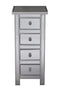 Cabinets Kitchen Cabinets - 13'.78" X 13'.78" X 31'.5" Silver MDF, Wood, Mirrored Glass Jewelry Cabinet with Mirrored Glass Drawers HomeRoots