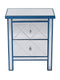 Cabinets Kitchen Cabinets - 20" X 13" X 25'.75" Blue MDF, Wood, Mirrored Glass Accent Cabinet with Beveled Glass Drawers HomeRoots