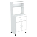 Cabinets Kitchen Cabinets - 56.3" White Melamine and Engineered Wood Microwave Cabinet HomeRoots
