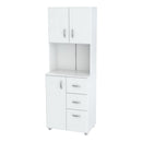 Cabinets Kitchen Cabinets - 66.1" White Melamine and Engineered Wood Kitchen Storage Cabinet HomeRoots