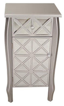 Cabinets Storage Cabinets 17'.3" X 13" X 32'.7" Silver MDF, Wood, Mirrored Glass Accent Cabinet with Mirrored Drawer and Door 4605 HomeRoots