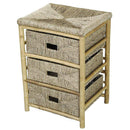 Cabinets Storage Cabinets - 18'.5" X 15'.25" X 26" Natural Bamboo Storage Cabinet with Baskets HomeRoots