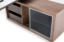 Cabinets Storage Cabinets - 29.5" Leatherette and Veneer Office Desk with a Side Storage Cabinet HomeRoots