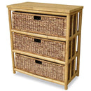 Cabinets Storage Cabinets - 29" X 14'.25" X 31'.75" Natural/Brown Bamboo Storage Cabinet with Baskets HomeRoots