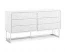 Cabinets White Buffet Cabinet - 60" X 20" X 32" White Stainless Steel Buffet HomeRoots