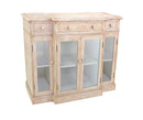 Cabinets Wooden Cabinet - 14" x 42" x 34" Beige, Vintage, French Style, Distressed - Hallway Cabinet HomeRoots