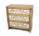 Cabinets Wooden Cabinet - 15" x 32" x 32" Gold, 3 Drawer, Vintage, Wooden - Cabinet HomeRoots