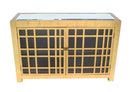 Cabinets Wooden Cabinet - 16" x 48" x 32" Gold, Rustic Lattice, Wood - Cabinet HomeRoots