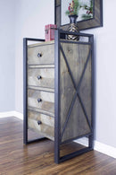Cabinets Wooden Cabinet - 19'.75" X 14'.75" X 36'.75" Brown Metal, Wood, MDF Metal Accent Cabinet with Drawers HomeRoots
